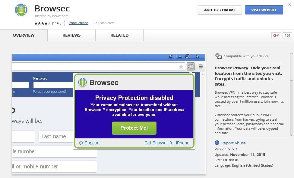 browsec vpn premium chrome extension download