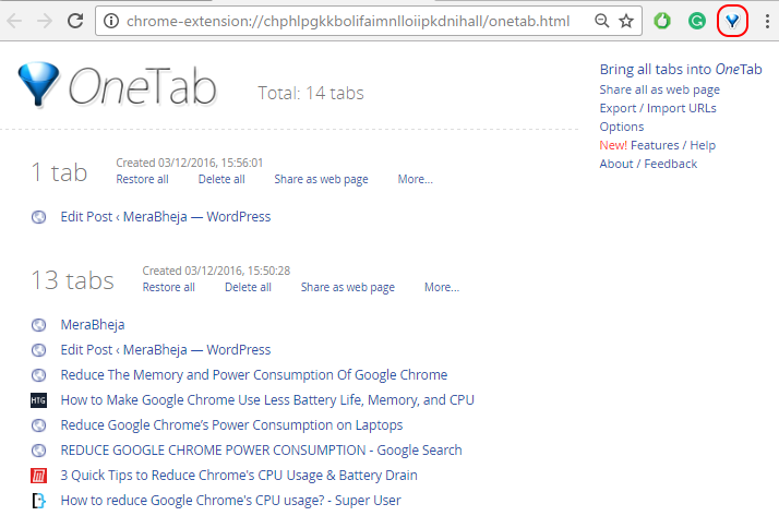 Reduce The Memory and Power Consumption Of Google Chrome